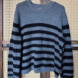 Gray and Black Striped William Rast Sweater (L)